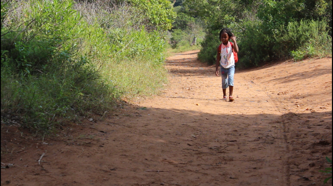 Dalfa on her way to school